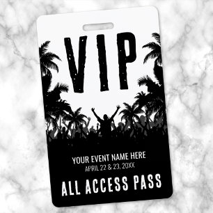 All Access Schwarz Weiß Event VIP Ausweis