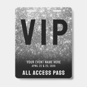 All Access Schwarz Weiß VIP Abzeichen Ausweis (Vorderseite)