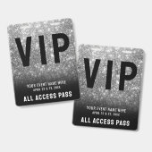 All Access Schwarz Weiß VIP Abzeichen Ausweis (Vorder- & Rückseite)