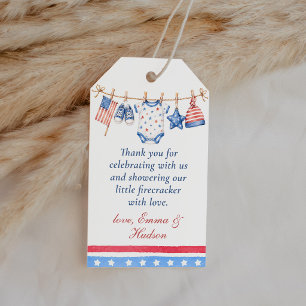 All American 4. Juli Baby Shower Danke Favor Geschenkanhänger