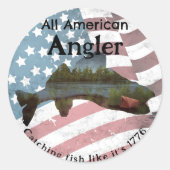 All American Angler Runder Aufkleber (Vorderseite)