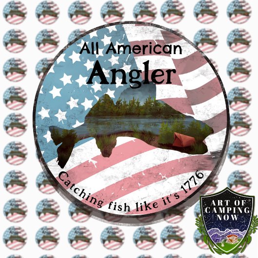 All American Angler Runder Aufkleber
