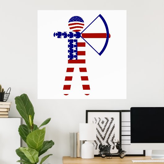 All-American Archer/Bogenschießen Poster (Heimbüro)