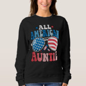 All American Auntie Sunglasses 4th of July Family Sweatshirt (Vorderseite)
