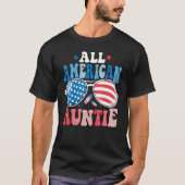 All American Auntie Sunglasses 4th of July Family T-Shirt (Vorderseite)