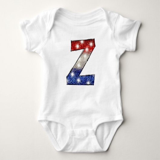 All American Baby Letter Z - 4. Juli USA Baby Strampler (Vorderseite)