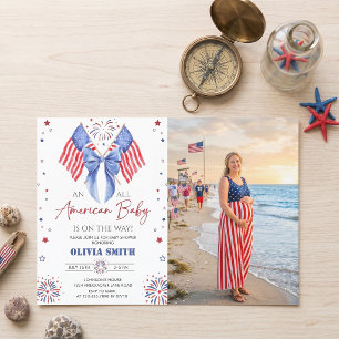 All American Baby Shower Foto-Einladung Einladung