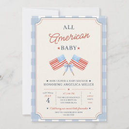 All American Baby Shower Patriotisch 4. Juli Einladung