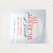 All American Blue Stripe Bachelorette Banner Wandteppich (Vorderseite (Horizontal))