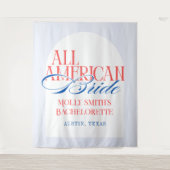 All American Blue Stripe Bachelorette Banner Wandteppich (Vorderseite)