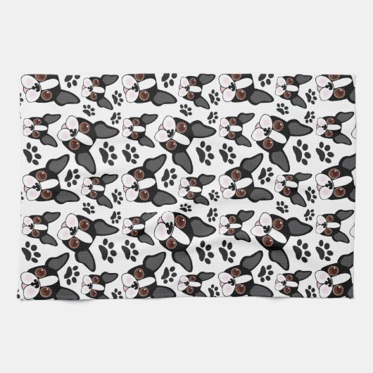 All American Boston Terrier Pet Puppy Geschirrtuch (Horizontal)