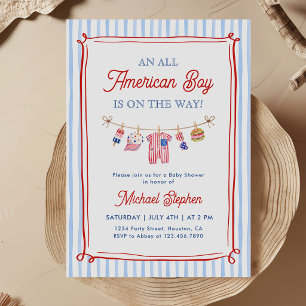 All American Boy 4. Juli-Baby-Party Einladung