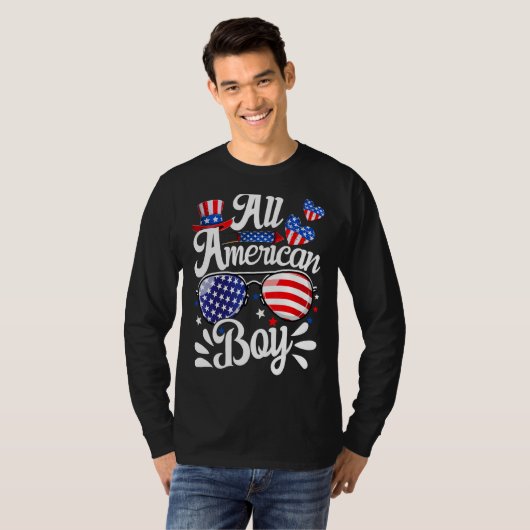 All American Boy 4. Juli Kinder Sonnenbrille Ameri T-Shirt (Vorne ganz)