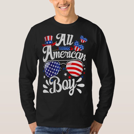 All American Boy 4. Juli Kinder Sonnenbrille Ameri T-Shirt (Vorderseite)
