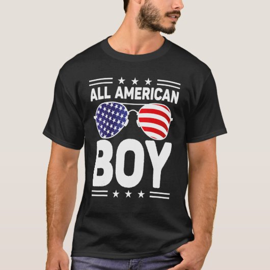 All American Boy 4. Juli Sonnenbrille US Flag T-Shirt (Vorderseite)