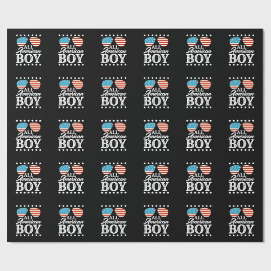 All American Boy 4. Juli USA Sonnenbrille Geschenkpapier (Flach)