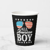 All American Boy 4. Juli USA Sonnenbrille Pappbecher (Vorderseite)