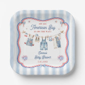 All American Boy Baby Shower Pappteller (Vorderseite)
