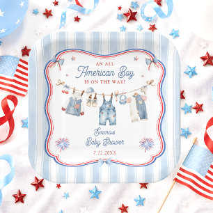 All American Boy Baby Shower Pappteller