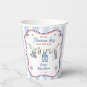 All American Boy Babyparty Pappbecher (Rückseite)