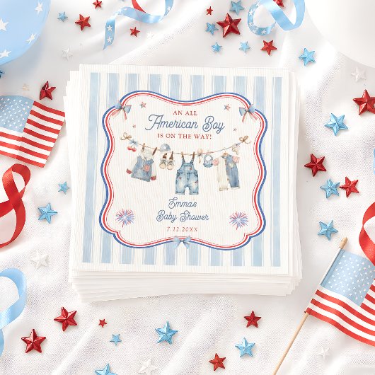 All American Boy Babyparty Serviette