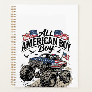All American Boy Patriotischer Monster-Truck T-Shi Planer