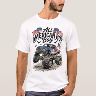 All American Boy Patriotischer Monster-Truck T-Shi T-Shirt