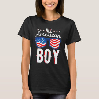 All American Boy USA Flag & Firework 4. T-Shirt