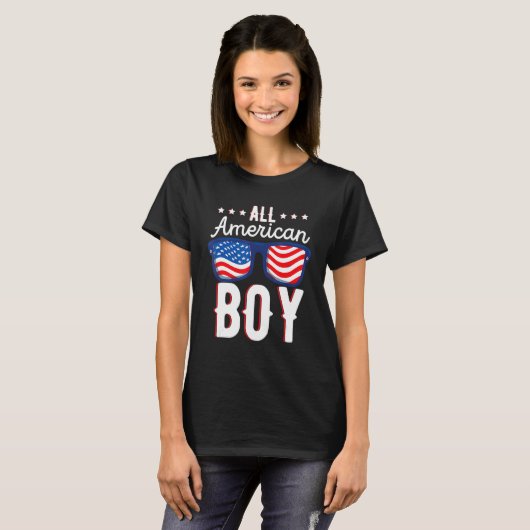 All American Boy USA Flag & Firework 4. T-Shirt (Vorne ganz)
