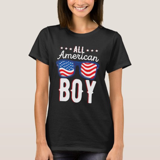 All American Boy USA Flag & Firework 4. T-Shirt (Vorderseite)