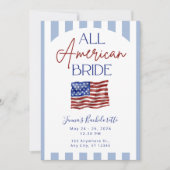 All American Bride Bachelorette Invitation Einladung (Vorderseite)