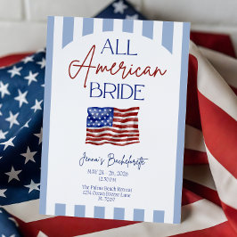 All American Bride Bachelorette Invitation Einladung