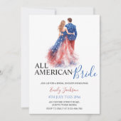 All American Bride Bridal Shower Invitation Einladung (Vorderseite)