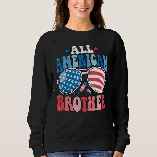 All American Brother Sunglasses 4th of July Family Sweatshirt (Vorderseite)