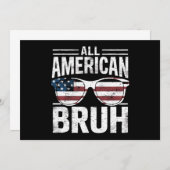 All American Bruh 4. Juli Boys Patriotic Einladung (Vorne/Hinten)