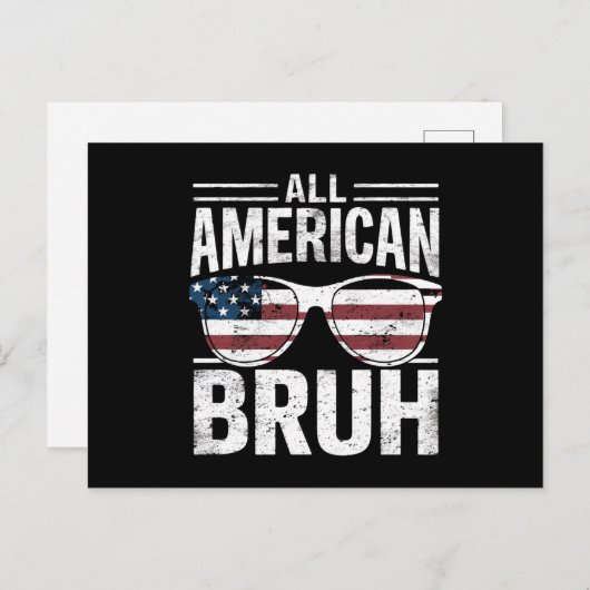 All American Bruh 4. Juli Boys Patriotic Postkarte (Vorne/Hinten)