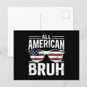 All American Bruh 4. Juli Jungen Patriotisch  Postkarte