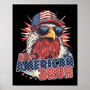 All American Bruh 4. Juli Jungs Kids Patriotic Poster