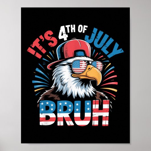 All American Bruh 4. Juli Jungs Kids Patriotic Poster (Vorne)