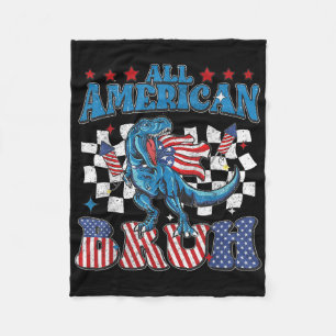 All American Bruh Dinosaur T-Rex Patriotisch 4. Ju Fleecedecke