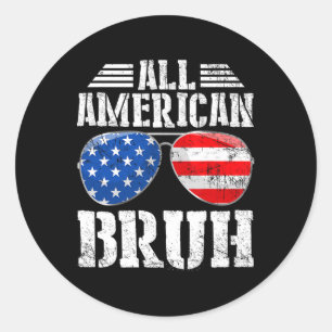 All American Bruh Frohes 4. Juli Boys Patriotisch Runder Aufkleber