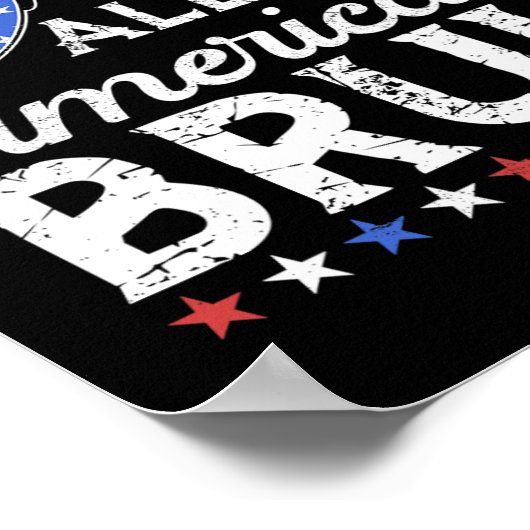 All American Bruh Funny Kids Teen Boys Patriotic 4 Poster (Ecke)