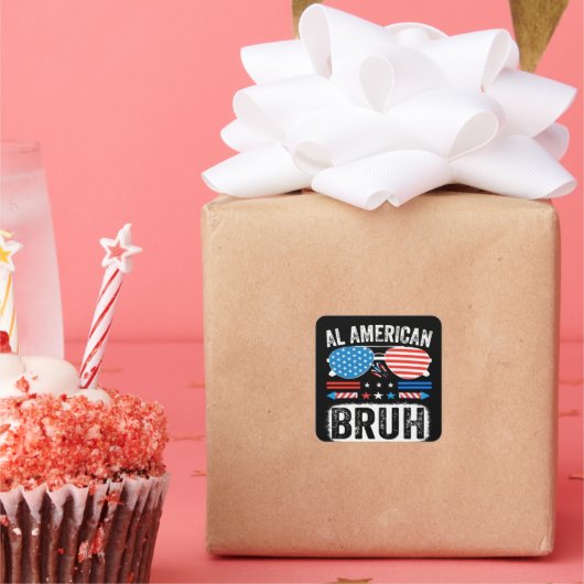 All American Bruh Funny Patriotic Meme Sticker (Party)
