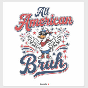 All American Bruh Patriotische Ente Vintage-Shirt_ Aufkleber