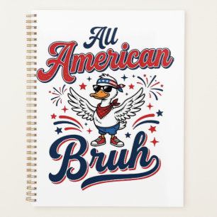 All American Bruh Patriotische Enten Vintage-Shirt Planer