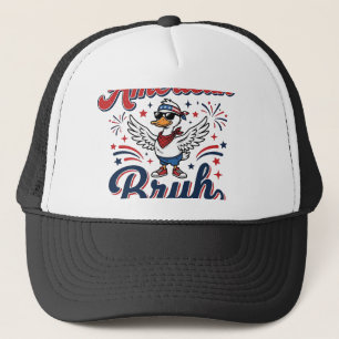 All American Bruh Patriotische Enten Vintage-Shirt Truckerkappe