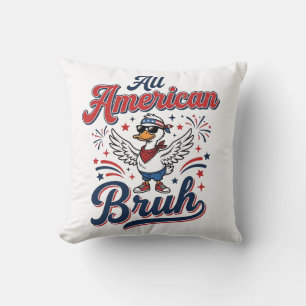 All American Bruh Patriotischer Enten-Vintage-Shir Kissen