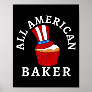 All American Byker Patriotic 4. Juli USA Cupca Poster