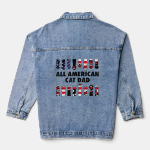 All American Cat Vater Vatertag Katze American Fl Jeansjacke