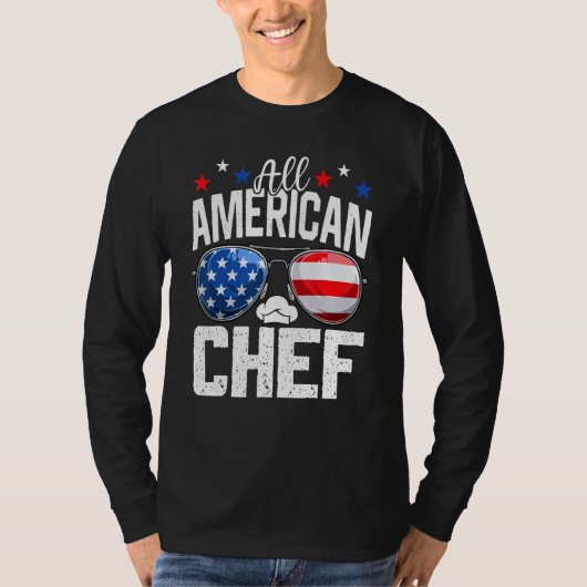 All American Chef 4th Of July American Flag T-Shirt (Vorderseite)
